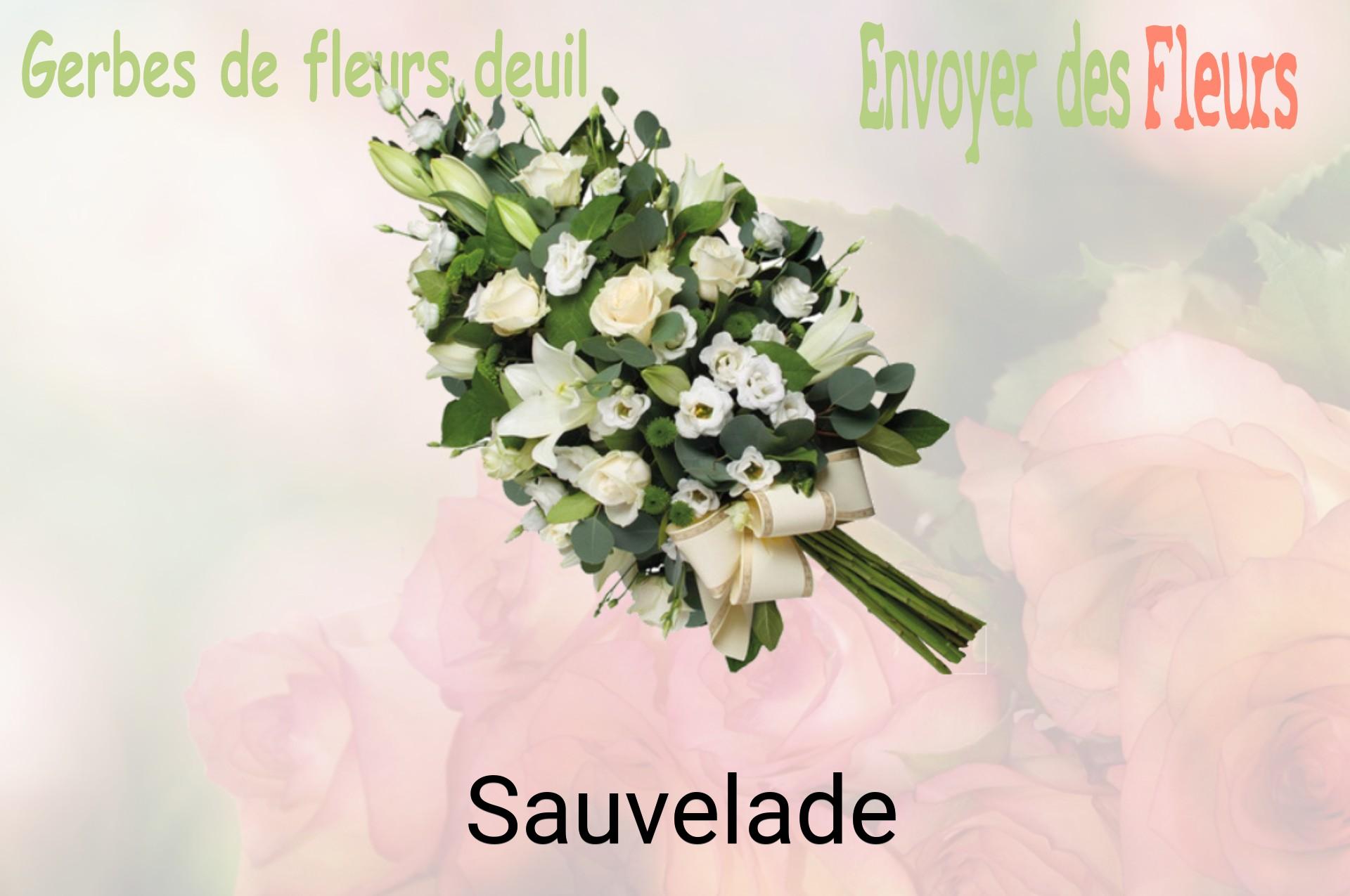 Gerbe de fleurs de deuil livrée à Sauvelade